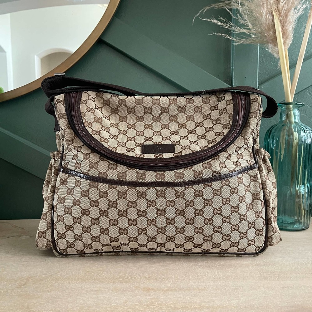 Gucci GG Supreme Monogram Diaper Bag Canvas